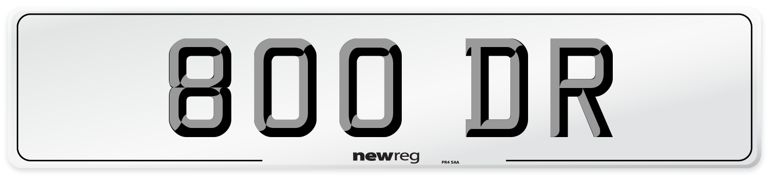 800 DR Number Plate from New Reg